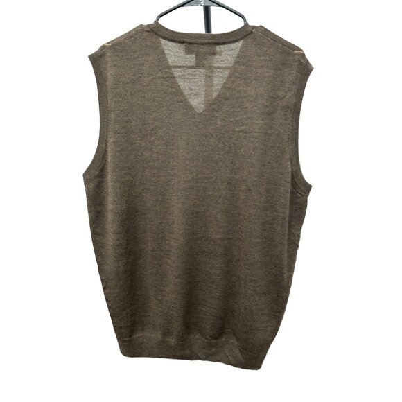 Alan Flusser Mens Brown Argyle Sweater Vest Sz L - Picture 2 of 7